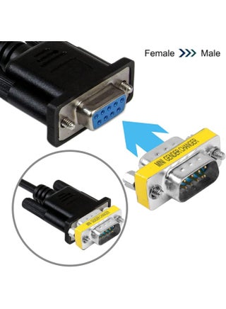 DB9 Gender Changer D-SUB 9 Pin RS-232 Connector Serial Port Cable Coupler Adapter for Serial Applications-4Pcs (Male to Male) - view 5