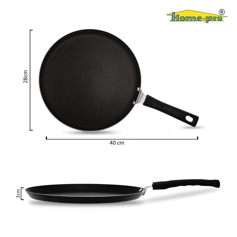 Home Pro Home-Pro - Grill Pan & Dosa Tawa Black | Non Stick Combos | Pot Pan Set | Aluminium Set | Bakelite Handle | Combo Pack of 2 - Image 2