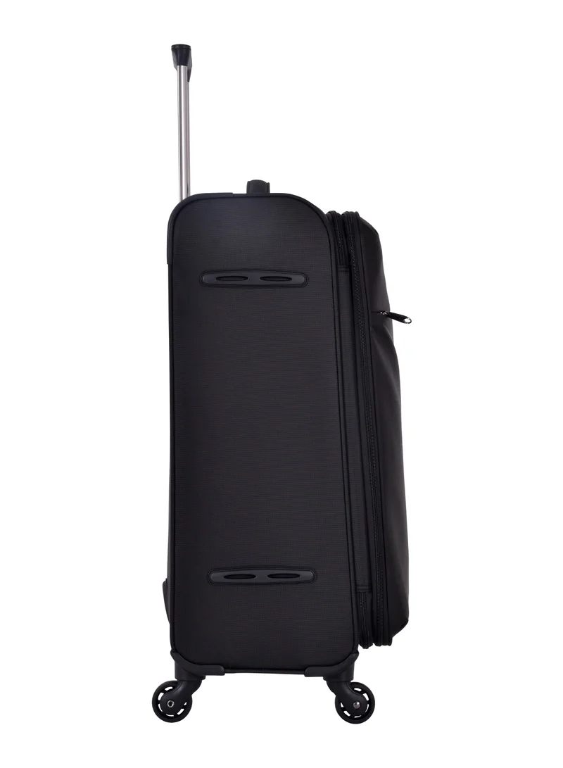eminent Soft Case Travel Bag Luggage Trolley for Unisex Polyester Lightweight Expandable Wheeled Suitcase with TSA lock V6101 Black