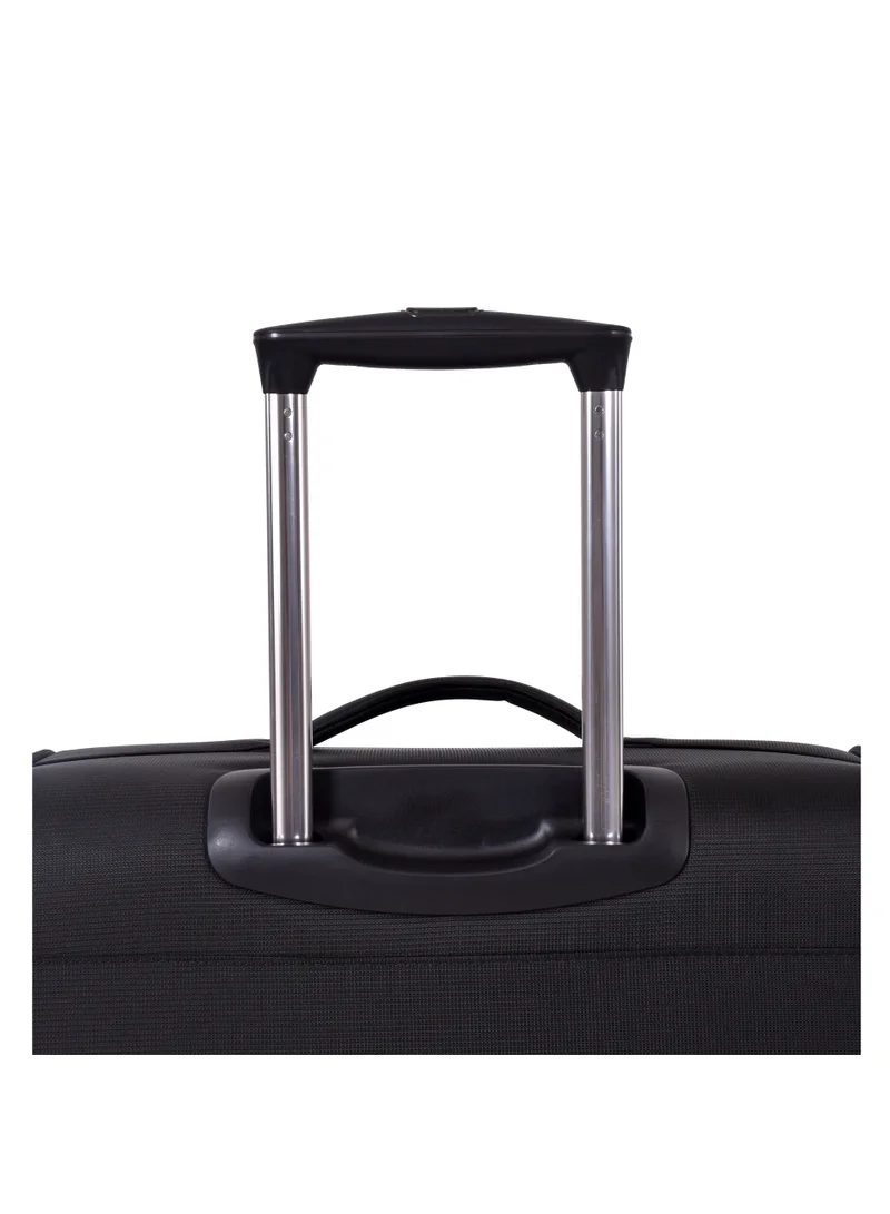 eminent Soft Case Travel Bag Luggage Trolley for Unisex Polyester Lightweight Expandable Wheeled Suitcase with TSA lock V6101 Black