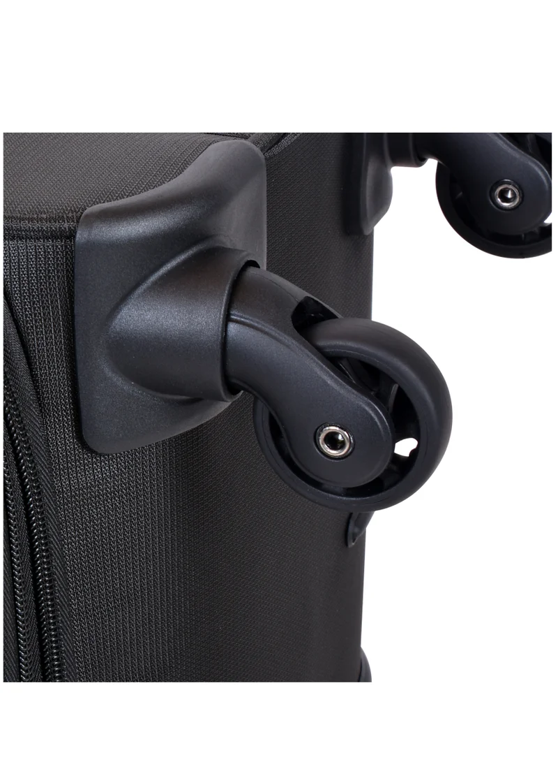 eminent Soft Case Travel Bag Luggage Trolley for Unisex Polyester Lightweight Expandable Wheeled Suitcase with TSA lock V6101 Black