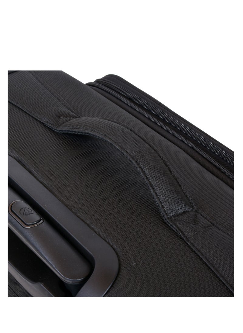 eminent - Soft Case Travel Bag Luggage Trolley for Unisex Polyester Lightweight Expandable Wheeled Suitcase with TSA lock V6101 Black - Image 1