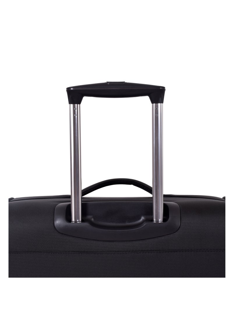 eminent - Soft Case Travel Bag Luggage Trolley for Unisex Polyester Lightweight Expandable Wheeled Suitcase with TSA lock V6101 Black - Image 1