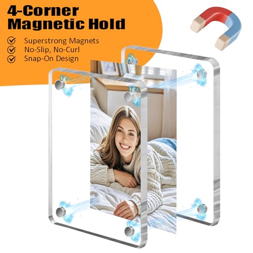 Furneet 2Pcs Car Picture Holder for Sun Visor, 2.36"x3.54" Magnetic Car Visor Photo Clip - Horizontal & Vertical Display, Car Photo Holder Universal Fit for Car Visors, Personalized Car Picture Frame, Gift For Valentine‘s Day - Image 3