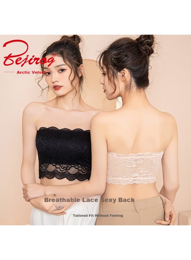 Bejirog Strapless Bra For Women, Anti-exposure, Chest-covering, Thin, Seamless, Push-up, Non-slip, Backless Brassiere - Image 1