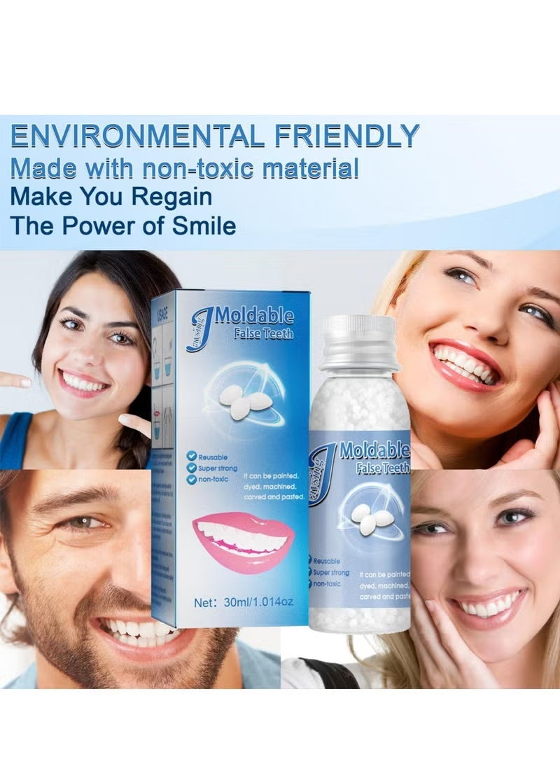 ULHYC 30ml Moldable False Teeth White Particles Reusable Non-toxic Temporarily Fill Regain Smile Cosplay DIY - Image 5