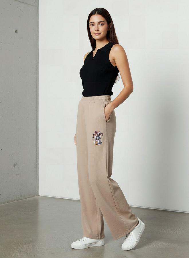 SP Characters Comfort Waist Wide Leg Track Pants with Pockets - Image 2