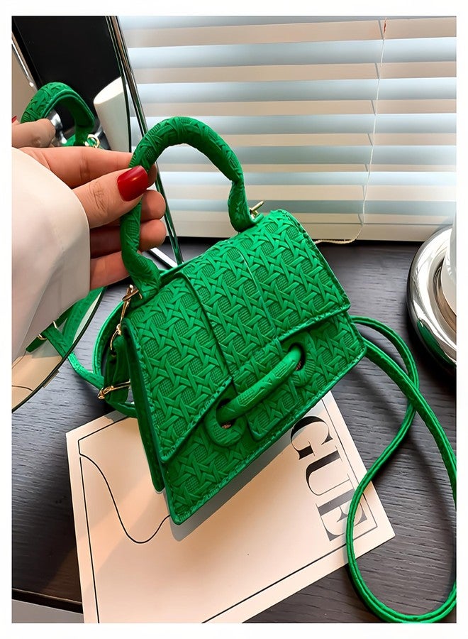 FALETO Mini Green Purses for Women Cute Top Handle Crossbody Bag Trendy Tiny Clutch Shoulder Handbag with Strap - Image 2