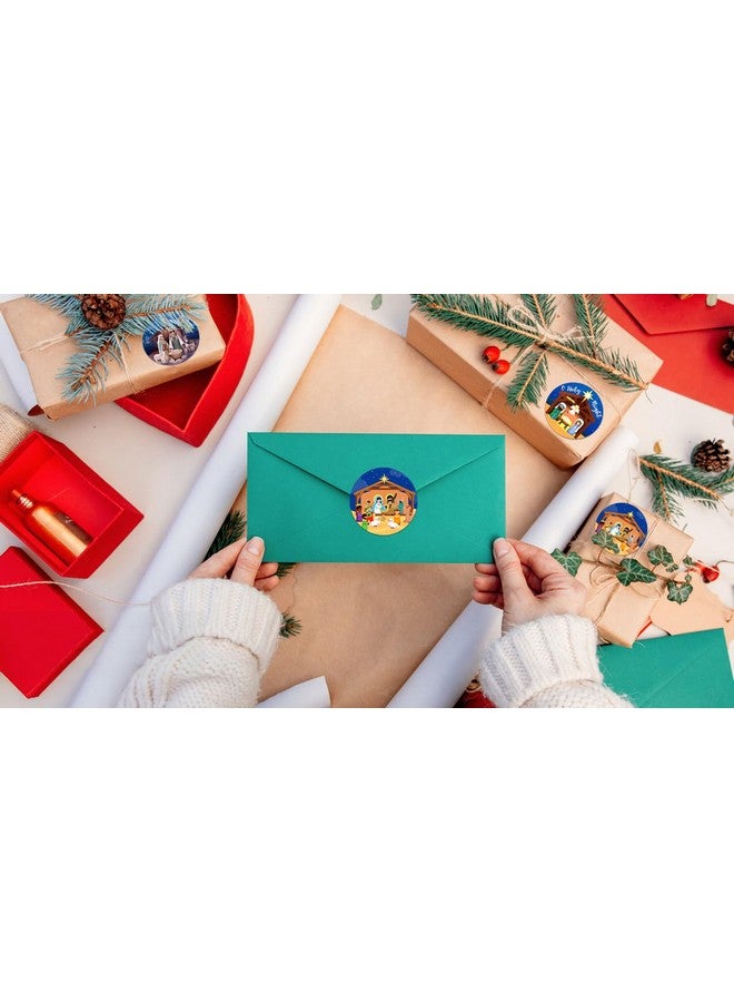 WaaHome 36Pcs Happy Birthday Jesus Nativity Stickers For Kids 1.5" Christian Christmas Gift Tags Religious Nativity Scene Gift Labels Jesus Stickers For Box Decorations Card Envelope Seals Party Favor - Image 3