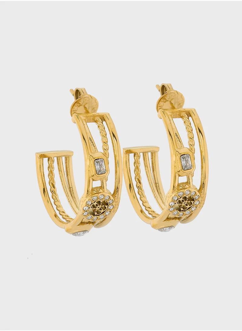 جس 4G Light Hoop Earrings