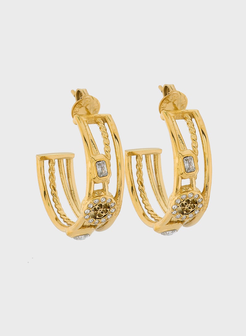 GUESS 4G Light Hoop Earrings  - Image 1