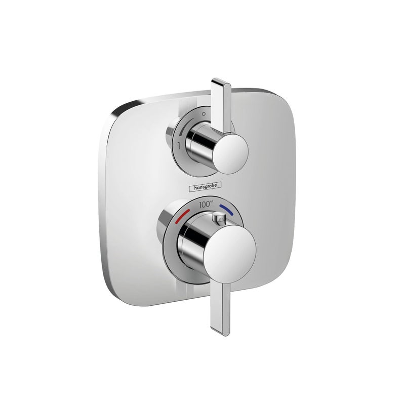 hansgrohe Ecostat E Modern Thermostatic Shower Valve Trim with Temperature Control in Chrome 15707001