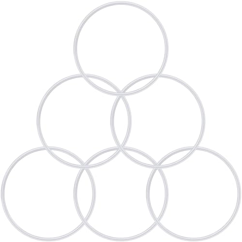 Mudder 6 Pieces Rubber Gasket Replacement Ring Seal White O Ring Compatible with Magic 250w Gasket for Replacement Parts Seal Cups Lids - Image 1