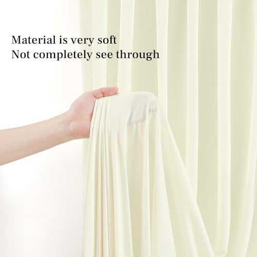 PARTISKY 8x10FT Ivory Backdrop Curtains for Wedding Parties, Wrinkle Free Polyester Photography Backdrop Drapes for Wedding Baby Shower Birthday Parties Stage Background Stand Decorations 4x10ft,2 Panels - Image 5