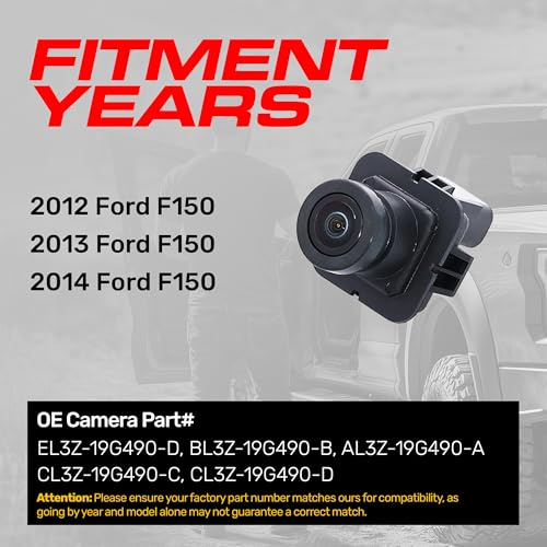 Master Tailgaters Replacement for Ford F150 (2012-2014) Backup Camera OE Part # EL3Z-19G490-D, BL3Z-19G490-B, AL3Z-19G490-A, CL3Z-19G490-C, CL3Z-19G490-D - Image 2