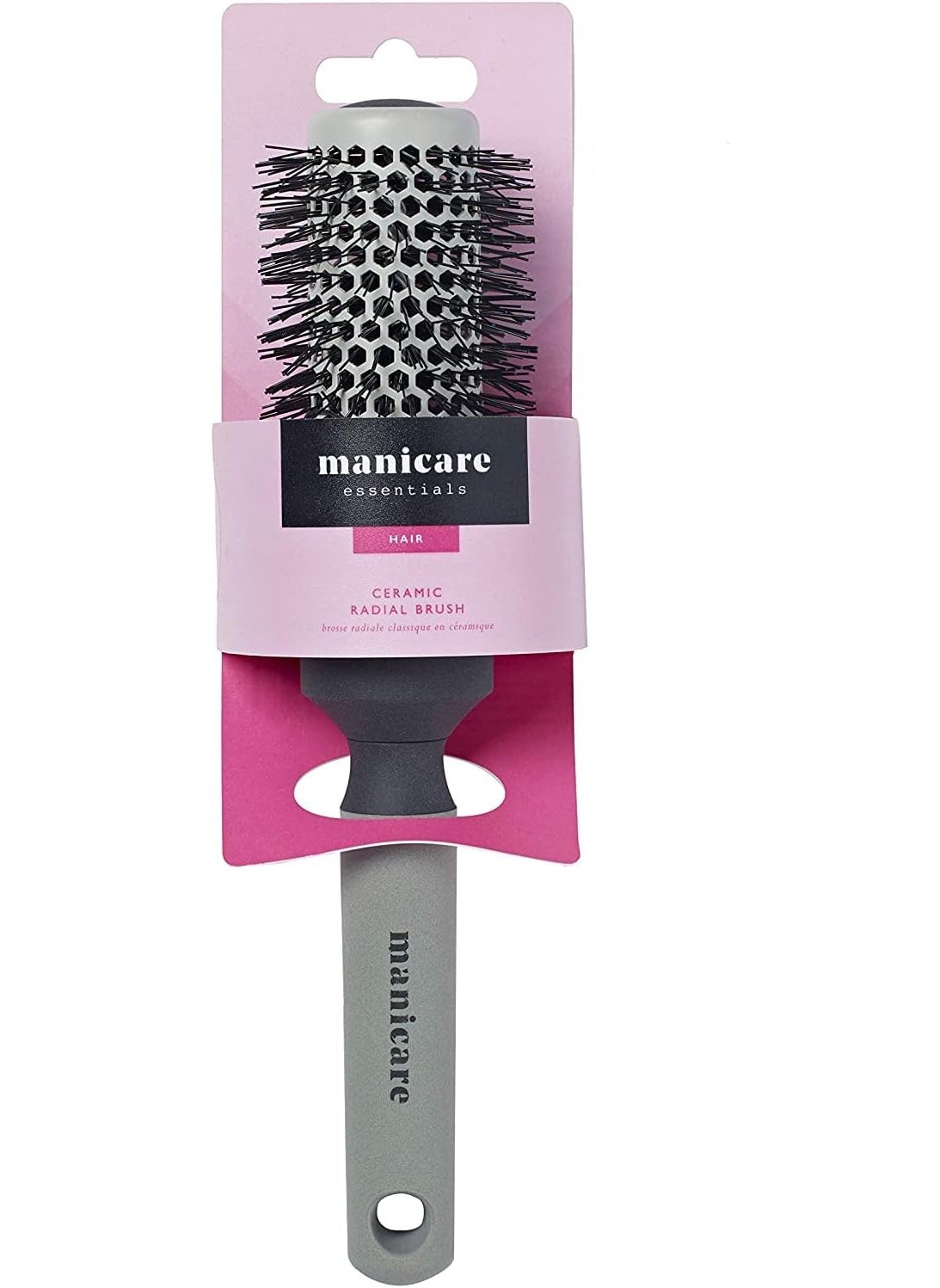 Manicare Ceramic Radial Brush for BlowDrying Suitable for All Hair Lengths and Types AntiStatic Synthetic Bristles NonSlip Handle Smooths Hair Hairdressing Salon Styling and Grooming at Home 
