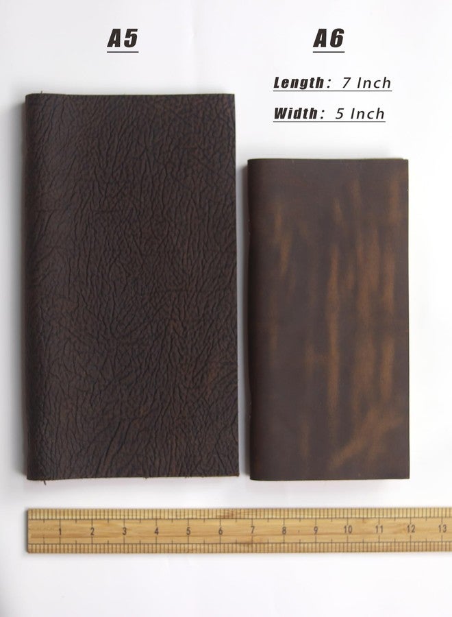 Fishknow Leather Refillable Notebook,Vintage Leather Journal Diary Journal,7 x 5 IN A6 Binder Notebook (Dark Brown) - Image 2