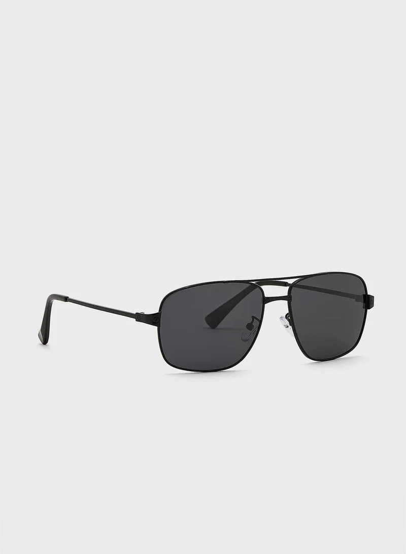 Seventy Five Polarized Angular Aviator Sunglasses