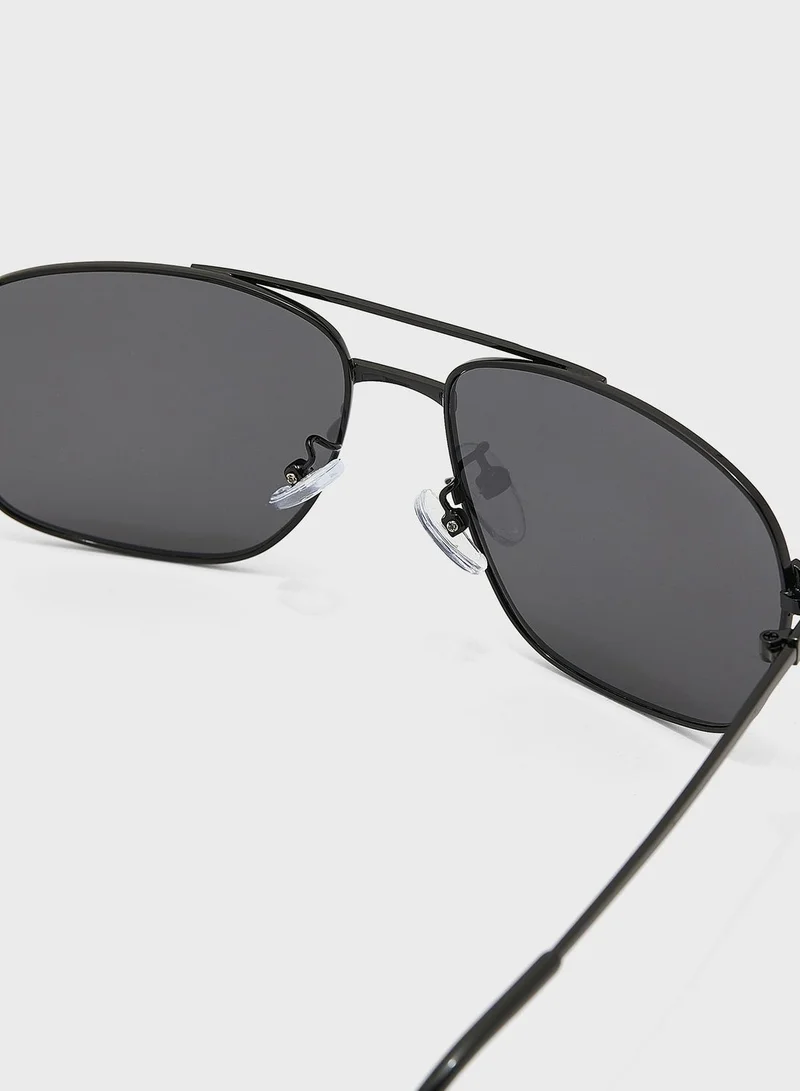 Seventy Five Polarized Angular Aviator Sunglasses