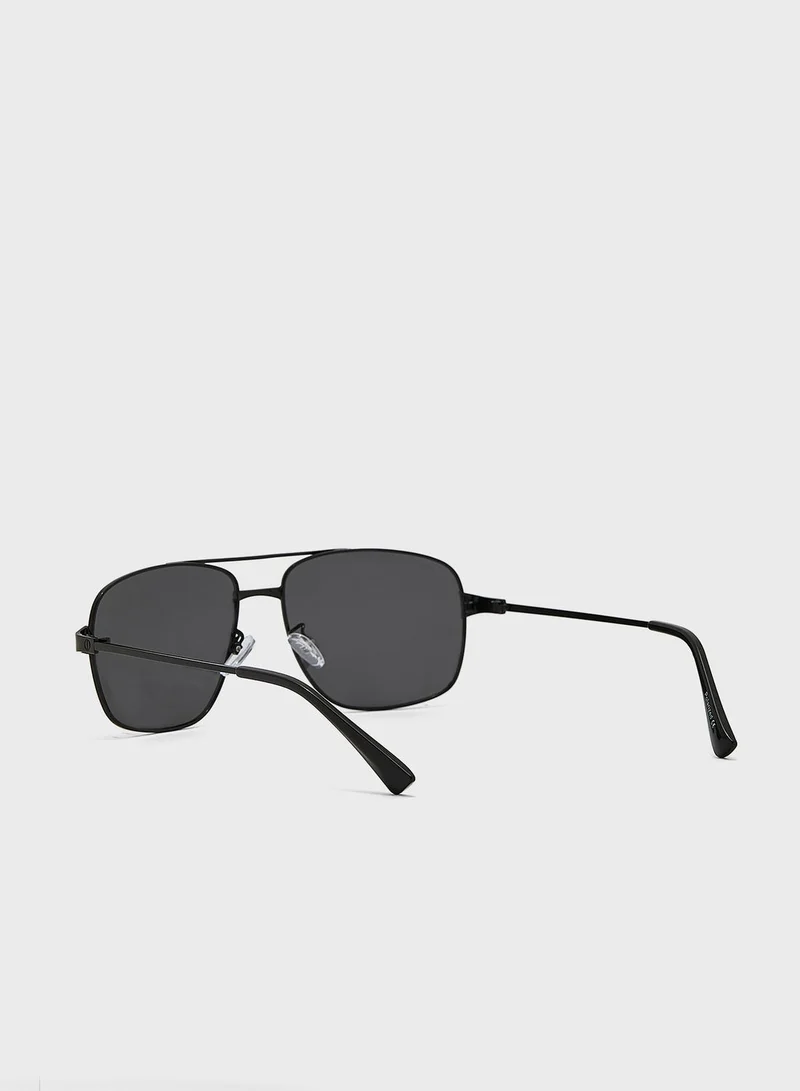 Seventy Five Polarized Angular Aviator Sunglasses