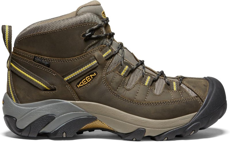 KEEN Men's Targhee II Mid Waterproof Hiking Boot - Black Olive/Yellow - Image 2