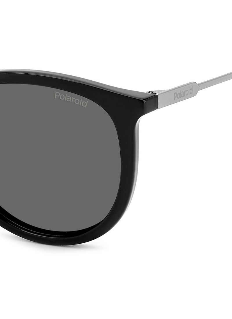 Polaroid Unisex UV Protection Round Sunglasses - Pld 4143/S/X Black 53 - Lens Size: 53 Mm  - Image 5