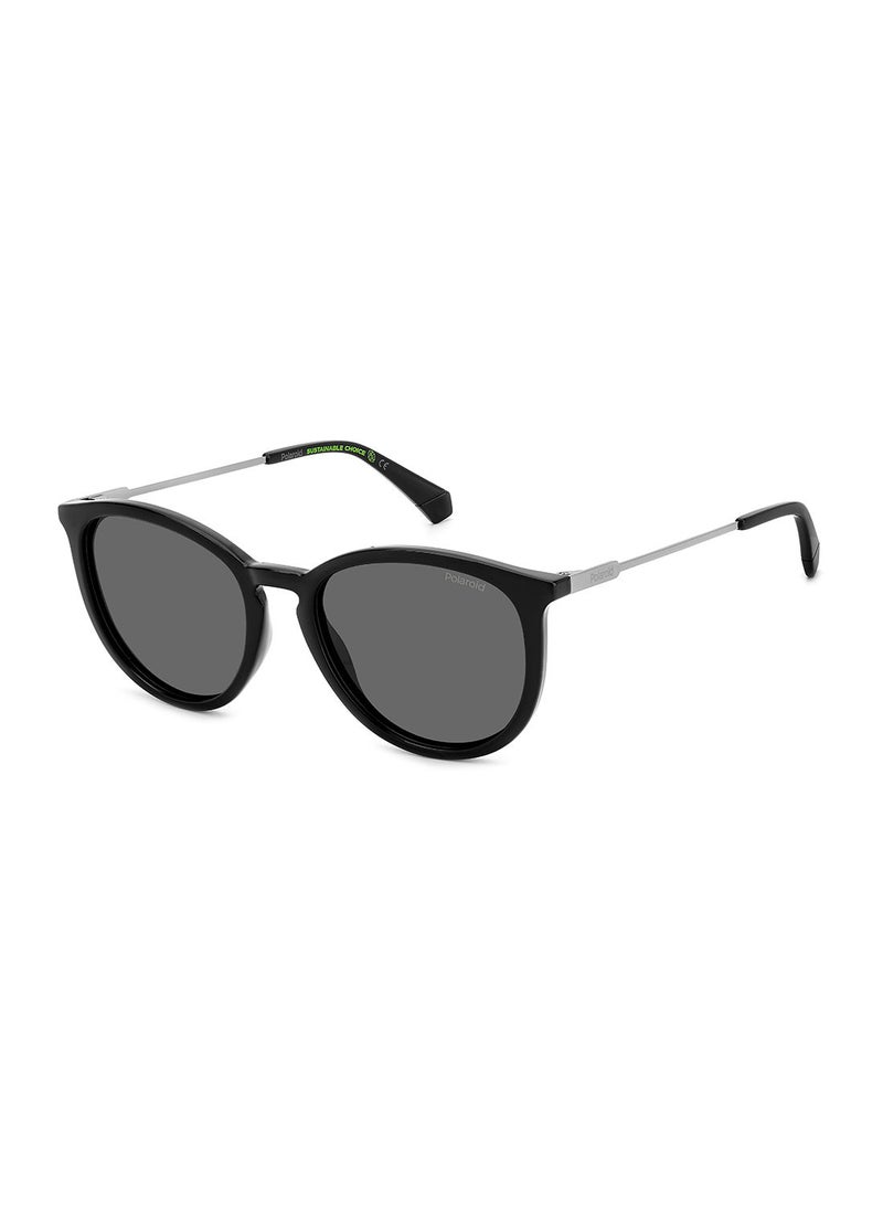 Polaroid Unisex UV Protection Round Sunglasses - Pld 4143/S/X Black 53 - Lens Size: 53 Mm  - Image 1