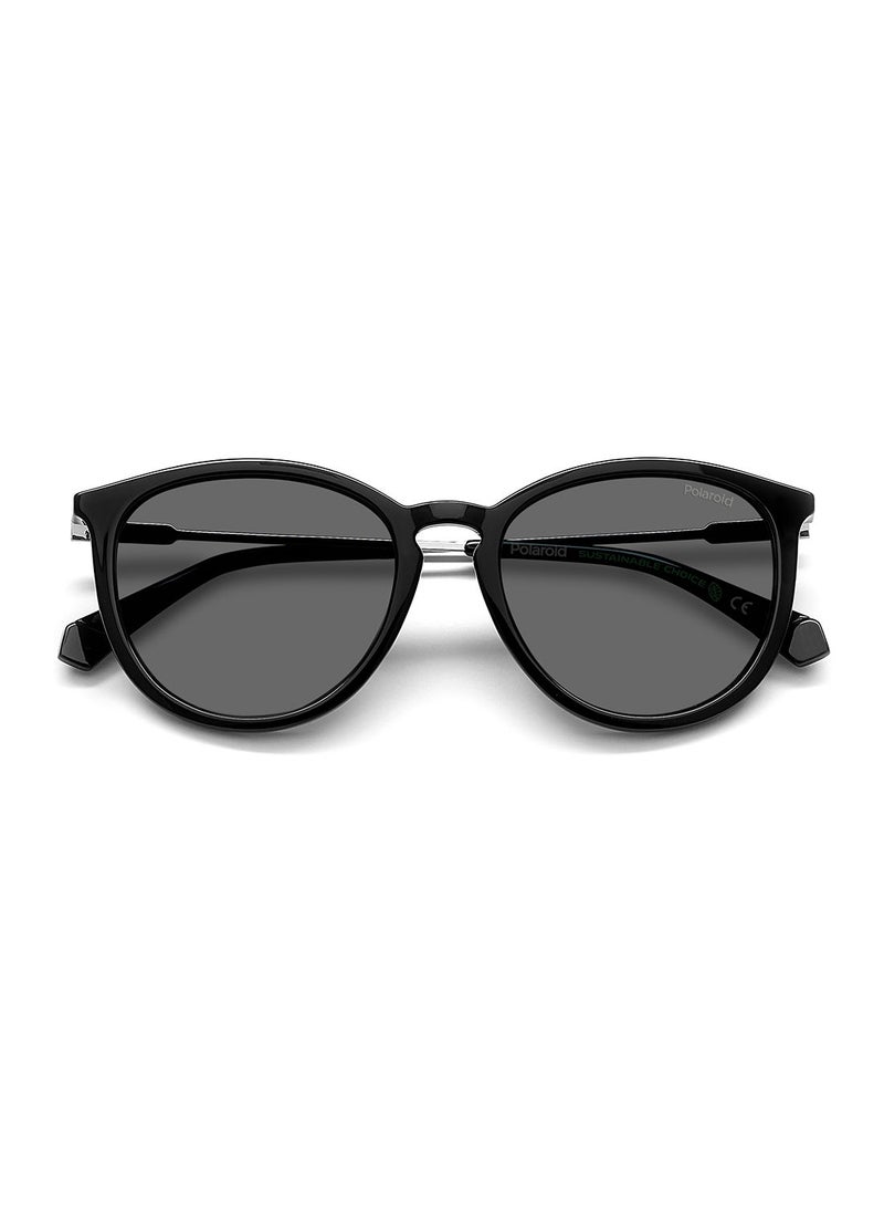 Polaroid Unisex UV Protection Round Sunglasses - Pld 4143/S/X Black 53 - Lens Size: 53 Mm  - Image 4