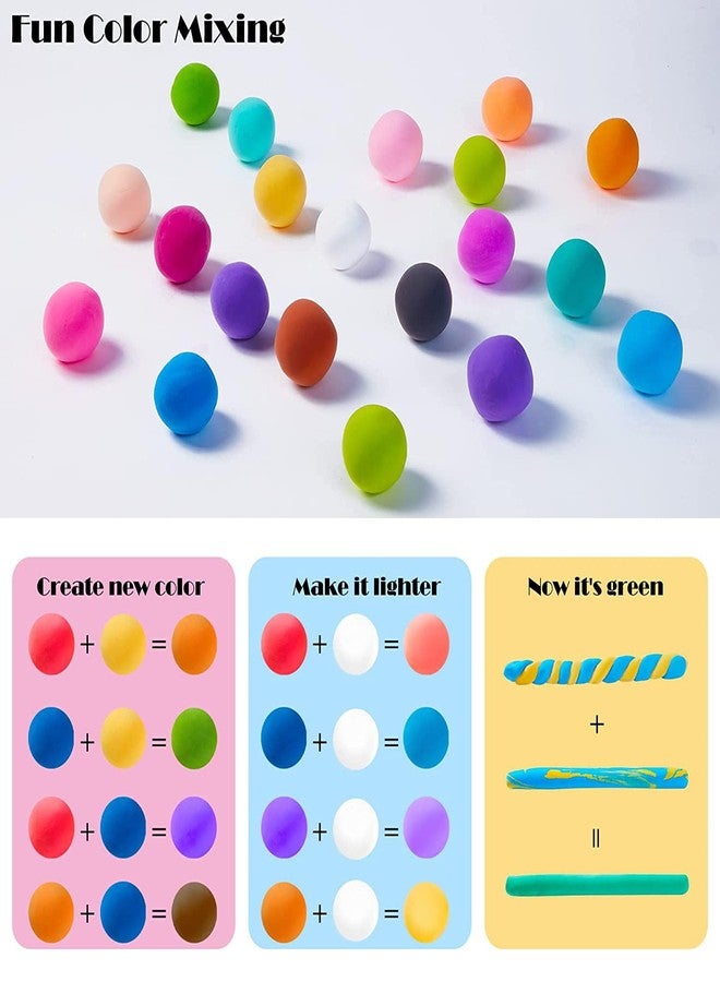 VGRASSP 24 Pcs Air Dry Clay for Kids with 6 Sculpting Tools - Creative Art & Crafts Play Dough Birthday Return Gift for Boys and Girls - Color As Per Stock - Image 3