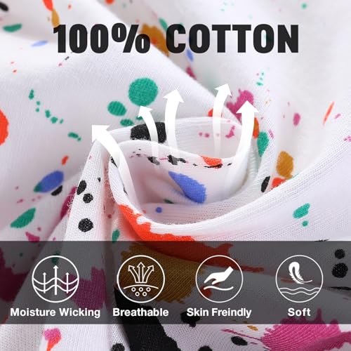 Mud Kingdom Kids Tee Shirts for Toddler Boys Colorful Splatter Dots Short Sleeve Casual Cotton T-Shirts White 2T - Image 4