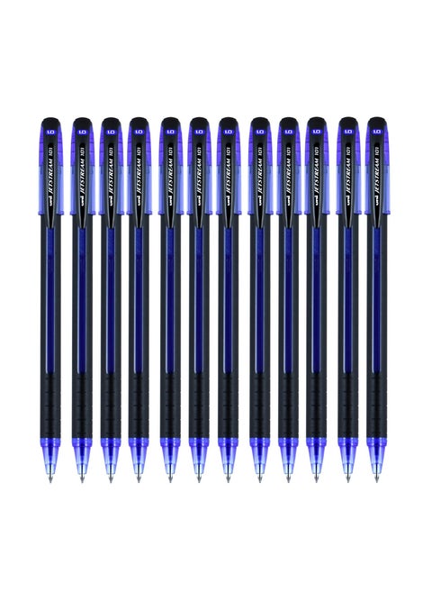 12-Piece Jetstream Ballpoint Pens Blue Ink