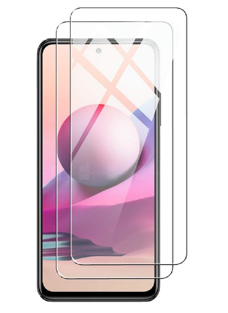 Super 2 Pieces Tempered Glass Screen Protector Clear Designed For Xiaomi Redmi Note 10S Full Screen Coverage And Bubble Free - Image 1