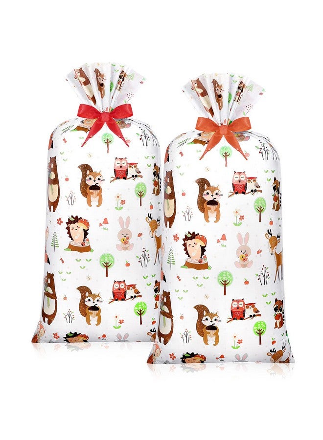 Teling 2 Pcs 70"X 40" Extra Large Jumbo Gift Bag For Giant Gifts, Extra Big Plastic Present Bag For Huge Gifts Wrapping Bags With 2 Rolls Ribbons For Birthday Party(Animal Style) - Image 1