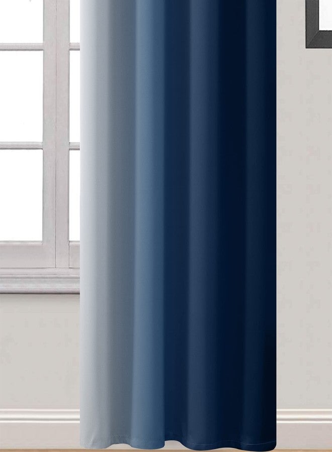 Yakamok Greyish White to Blue Ombre Curtain for Bedroom, Light Blocking Thermal Insulated Window Drape for Living Room(1 Panel, 52x84 Inch) - Image 3