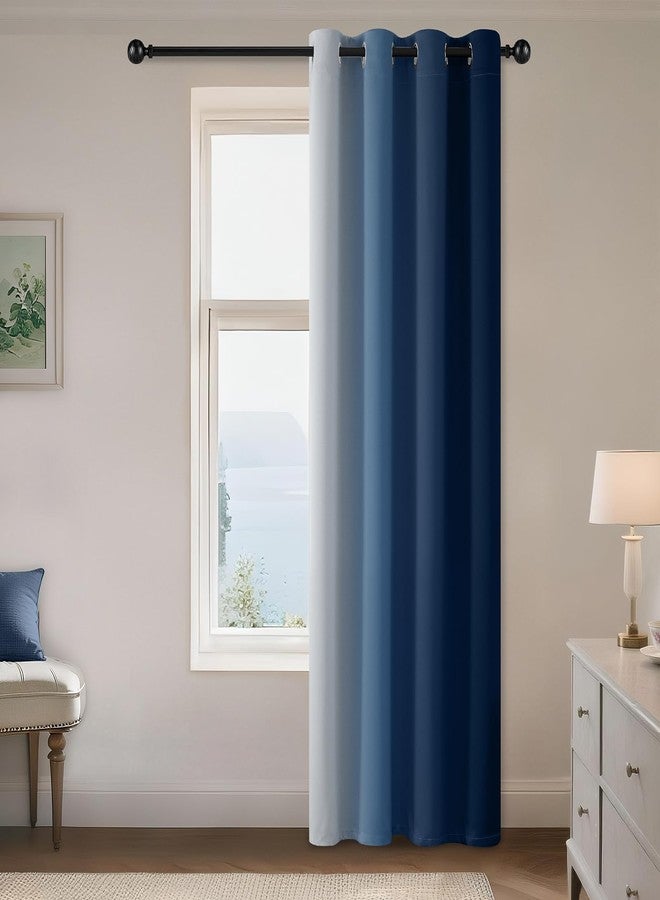 Yakamok Greyish White to Blue Ombre Curtain for Bedroom, Light Blocking Thermal Insulated Window Drape for Living Room(1 Panel, 52x84 Inch) - Image 1