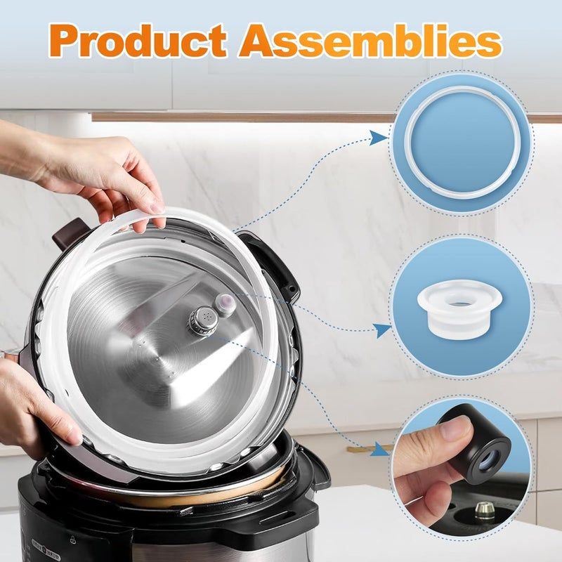 Vipdrive 5 PCS Instant Pot Accessories for Duo 5/6 Qt, Instant Pot Replacement Parts Includes 2 Pack Sealing Ring, 1 Pack Steam Release Valve and 2 Pack Gasket - Image 4