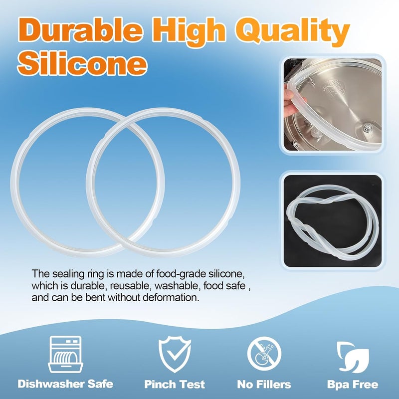 Vipdrive 5 PCS Instant Pot Accessories for Duo 5/6 Qt, Instant Pot Replacement Parts Includes 2 Pack Sealing Ring, 1 Pack Steam Release Valve and 2 Pack Gasket - Image 3