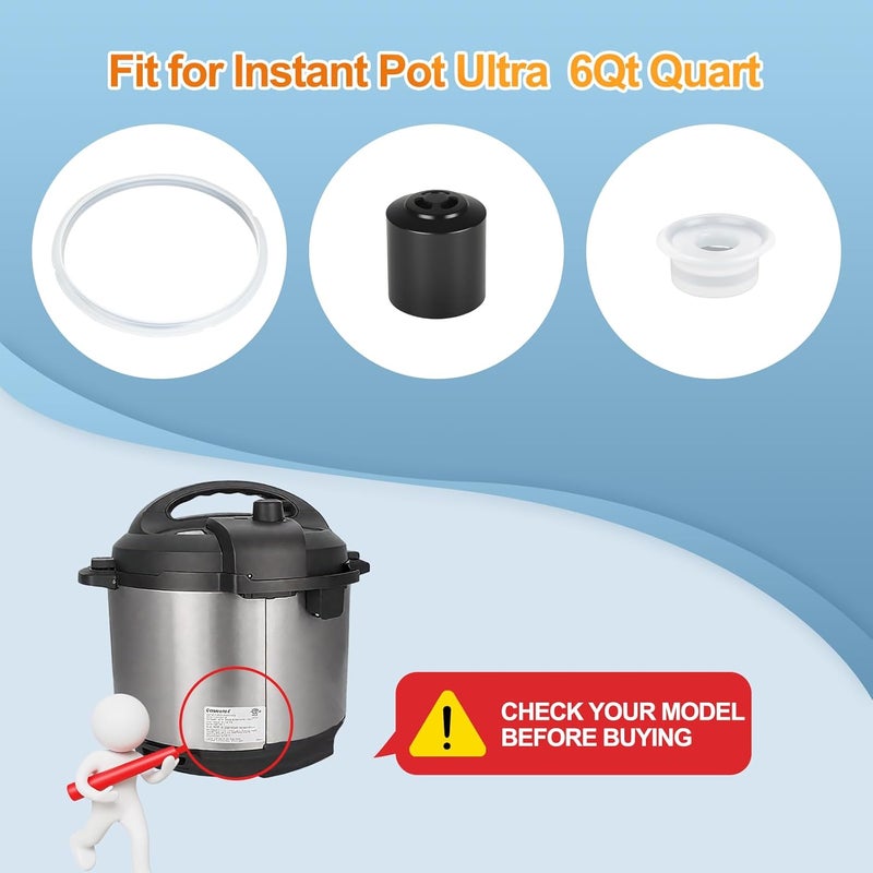 Vipdrive 5 PCS Instant Pot Accessories for Duo 5/6 Qt, Instant Pot Replacement Parts Includes 2 Pack Sealing Ring, 1 Pack Steam Release Valve and 2 Pack Gasket - Image 5