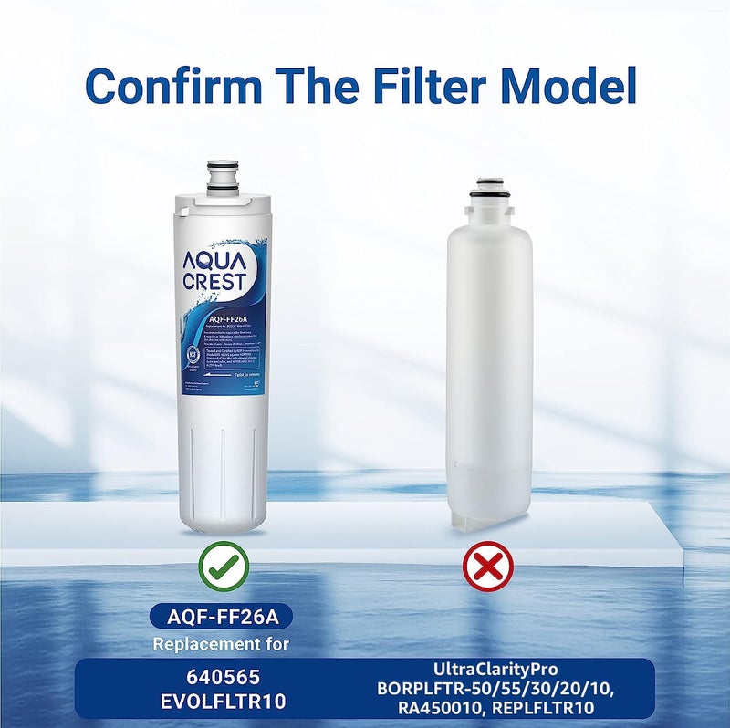 AquaCrest AQUA CREST Replacement 640565 Refrigerator Water Filter, Compatible with Bosch 640565, EVOLFLTR10 AP3961137, 3M Cuno CS-52, Whirlpool WHKF-R-PLUS - Image 2