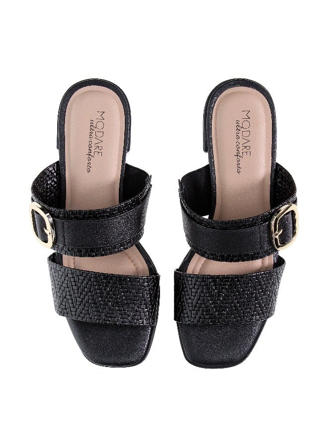 Modare Ladies Low Heel Sandals Black | Made In Brazil - Image 2