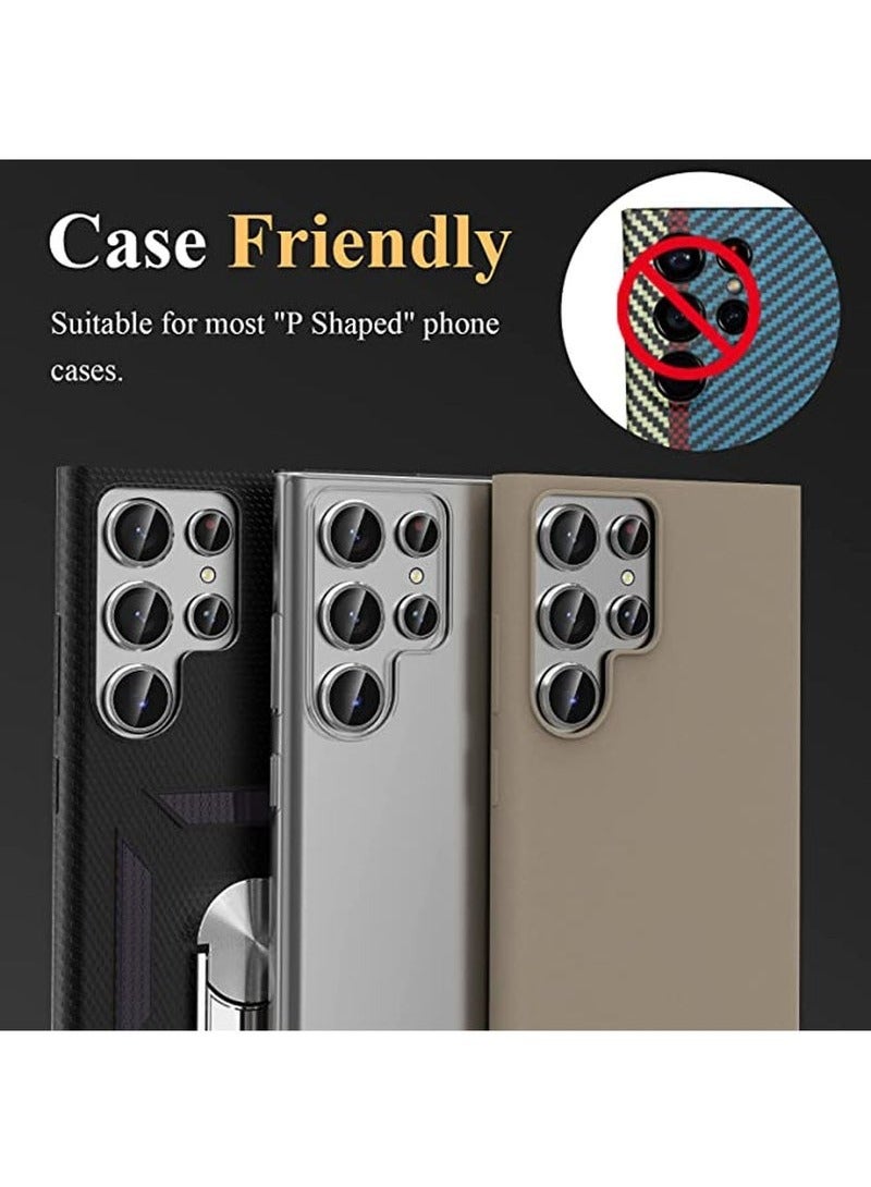 URBBKING Samsung Galaxy S24 Ultra Camera Lens Protector Scratch Resistant HD Tempered Metal Glass Camera Protector Cover Film Accessories 6.8 Inch Silver - Image 5