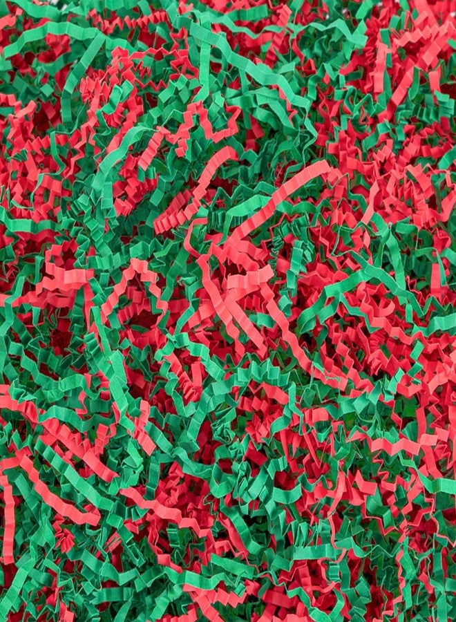 Gloreyan 1/2LB Christmas Crinkle Cut Paper Shred, Red Green White Raffia Paper Shred Filler Grass for Christmas Easter Grass Gift Wrapping Basket Filling Birthdays Weddings Party Supply - Image 1