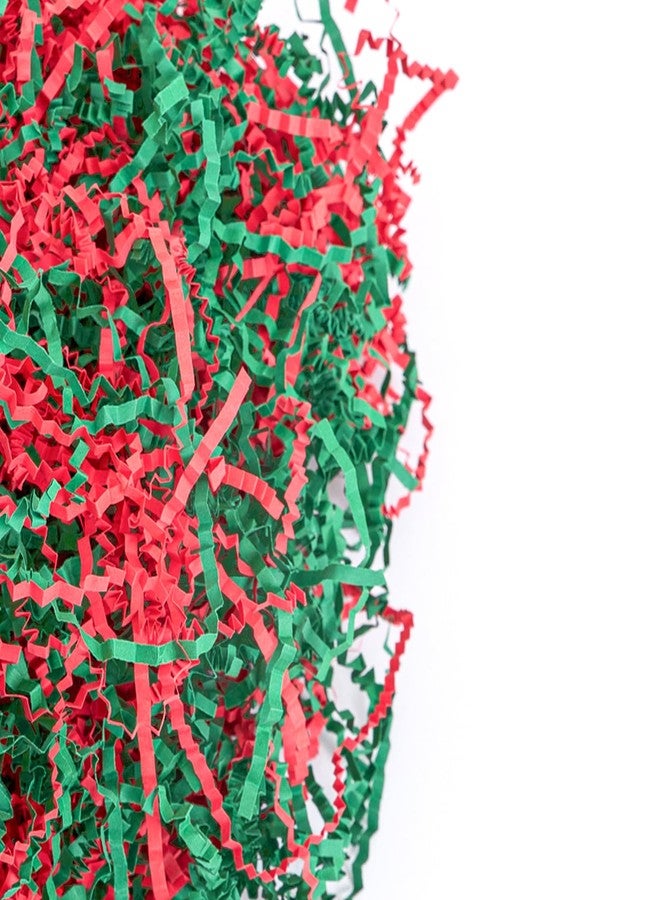 Gloreyan 1/2LB Christmas Crinkle Cut Paper Shred, Red Green White Raffia Paper Shred Filler Grass for Christmas Easter Grass Gift Wrapping Basket Filling Birthdays Weddings Party Supply - Image 3