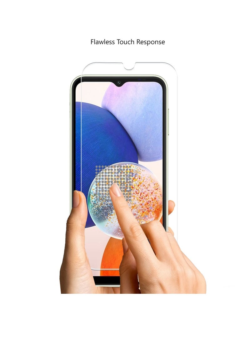 Techie واقي شاشة من الزجاج المقوى عالي الدقة من Techie مكون من قطعتين لهاتف Samsung Galaxy A14 5G مضاد للانعكاس ومضاد للفقاعات وصلابة 9H 0.2 مم وحواف مستديرة وسهلة التركيب - Image 5