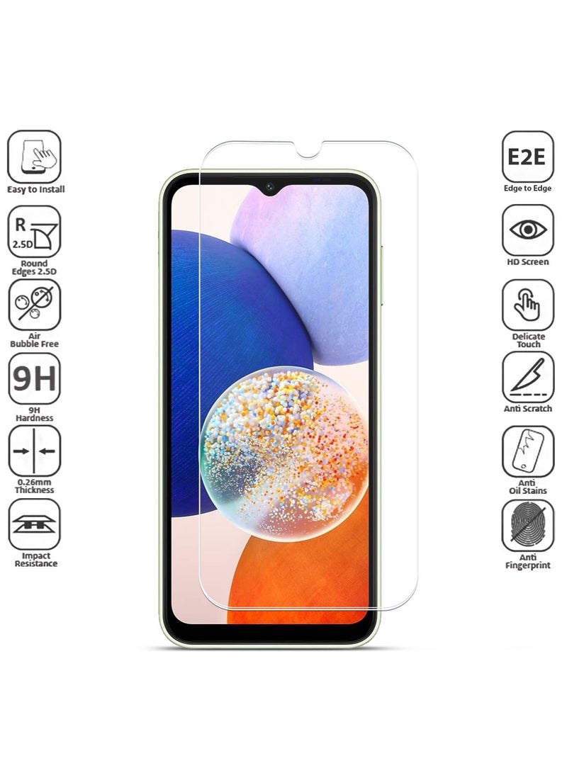 Techie واقي شاشة من الزجاج المقوى عالي الدقة من Techie مكون من قطعتين لهاتف Samsung Galaxy A14 5G مضاد للانعكاس ومضاد للفقاعات وصلابة 9H 0.2 مم وحواف مستديرة وسهلة التركيب - Image 4