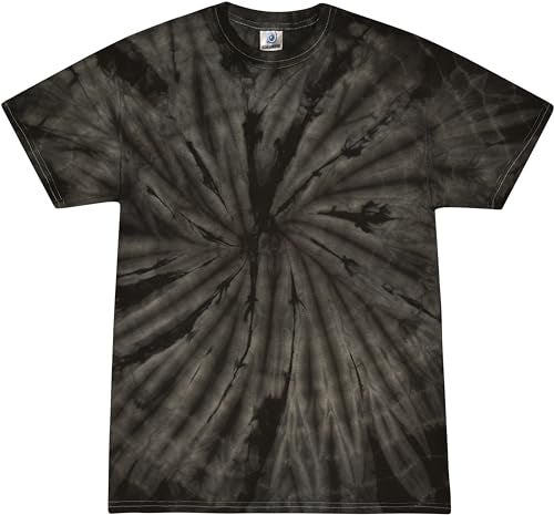 Colortone 100% Cotton Spider Tie Dye T-Shirt for Women and Men, Large, Spider Black - Image 2