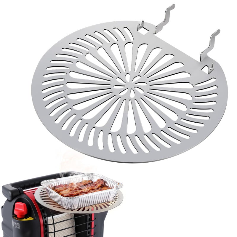 Dreyoo Cooker Plate Grill Attachment, Only Compatible with Mr. Heater MH9BX, Portable Heater Cooking Grate, Warmer Plate Accessory for Heating up Meal, Round Hollow Design, 304 Stainless Steel - Image 1