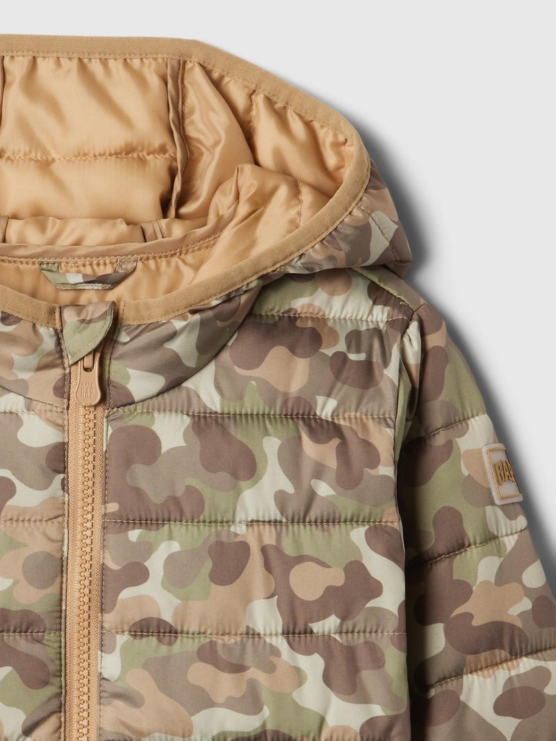 GAP Baby Boy Classic Logo Puffer Jacket Olive Camo 4YRS - Image 3
