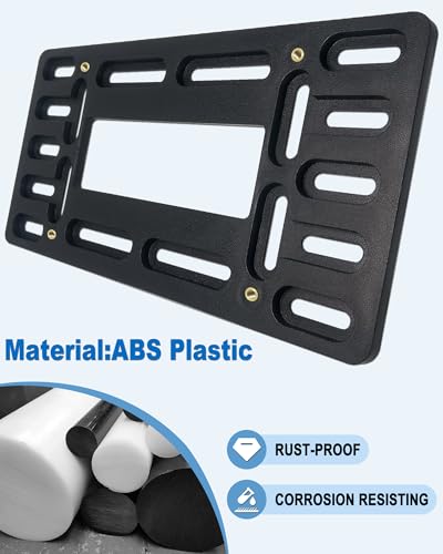 NJNYLLC Front License Plate Bracket Holder Mounting Kit- Black Aluminum Frame & Plastic Bumper Car Tag Adapter with Copper Thread, with Screws Caps and Stainless Steel Zip Ties - Image 2