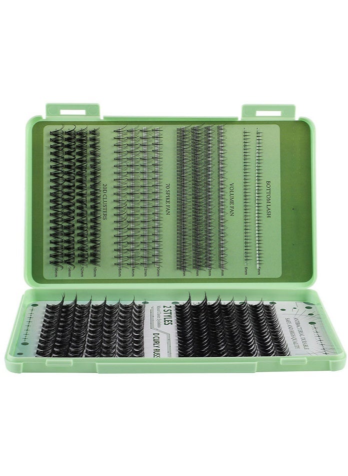 Best-Selling New Family Pack Of False Eyelashes - Large Capacity Single Cluster False Lower Lashes - Natural Segmented False Eyelashes Book (Including Black 4-Piece Auxiliary Tools) - Image 2